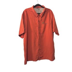 Columbia Mens XXL omni-wick Orange Short Sleeve Button Down Fishing Hiking Modal
